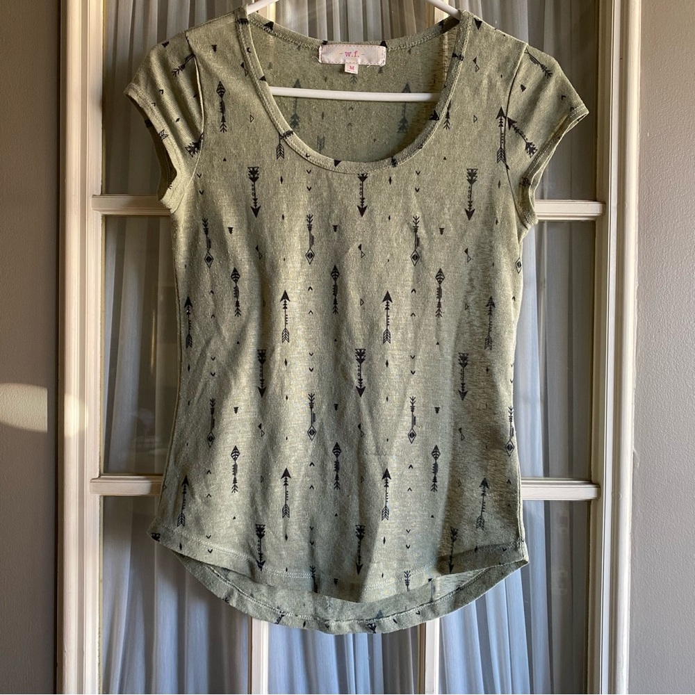 w.f. Green Arrow Print Women's Top